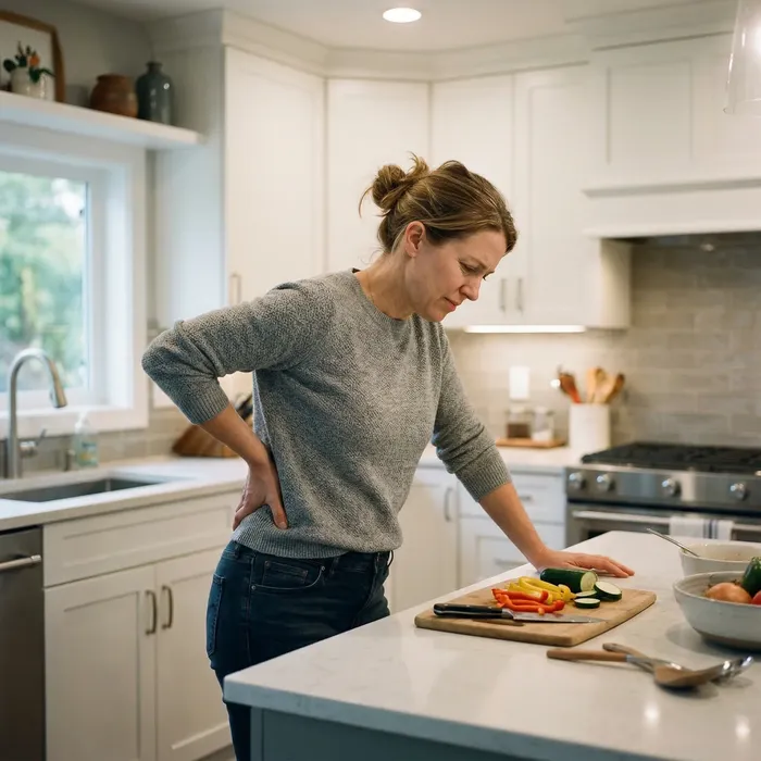 Woman in kitchen preparing food